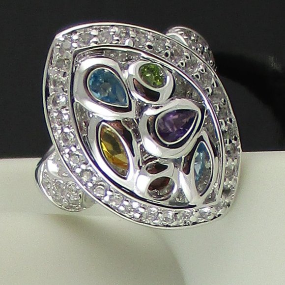 Victoria Wieck Jewelry - Victoria Wieck 2.14ct Multigem Mosaic Overlay Ring